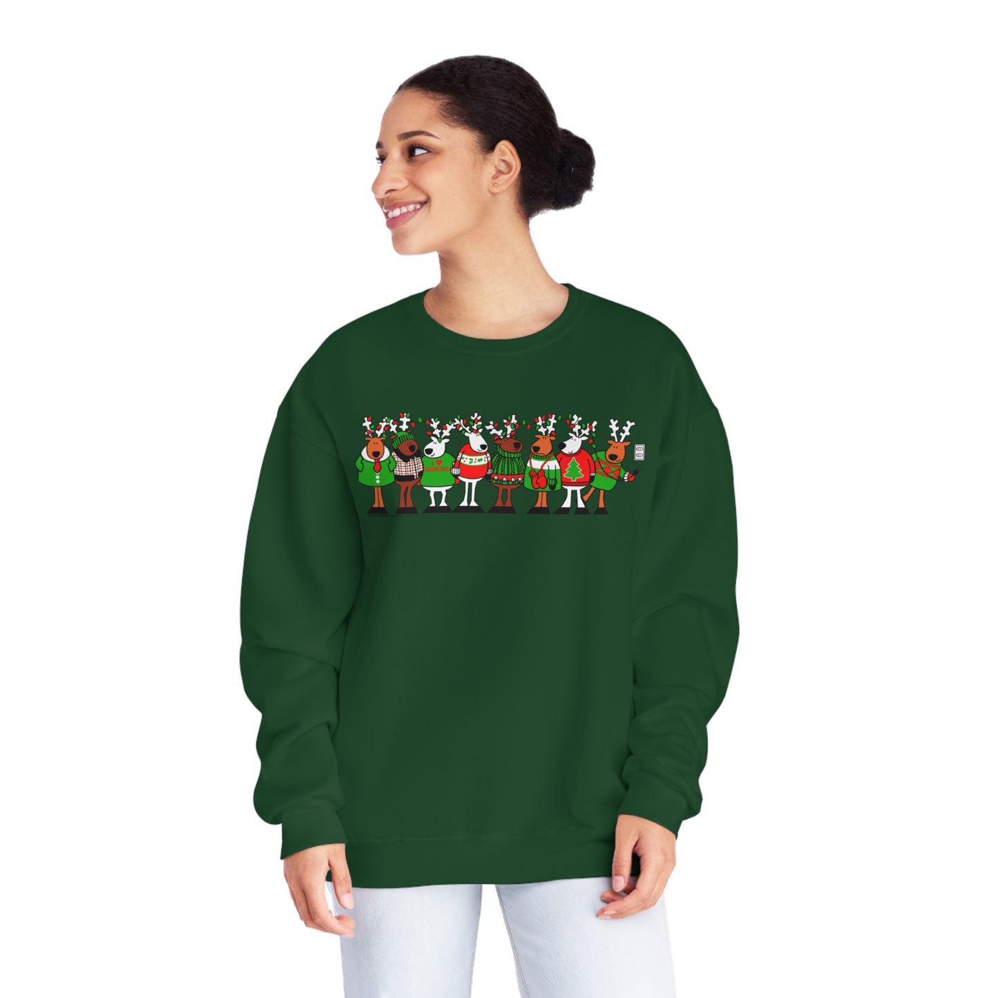 Reindeer Medley Sweatshirt Forest Green