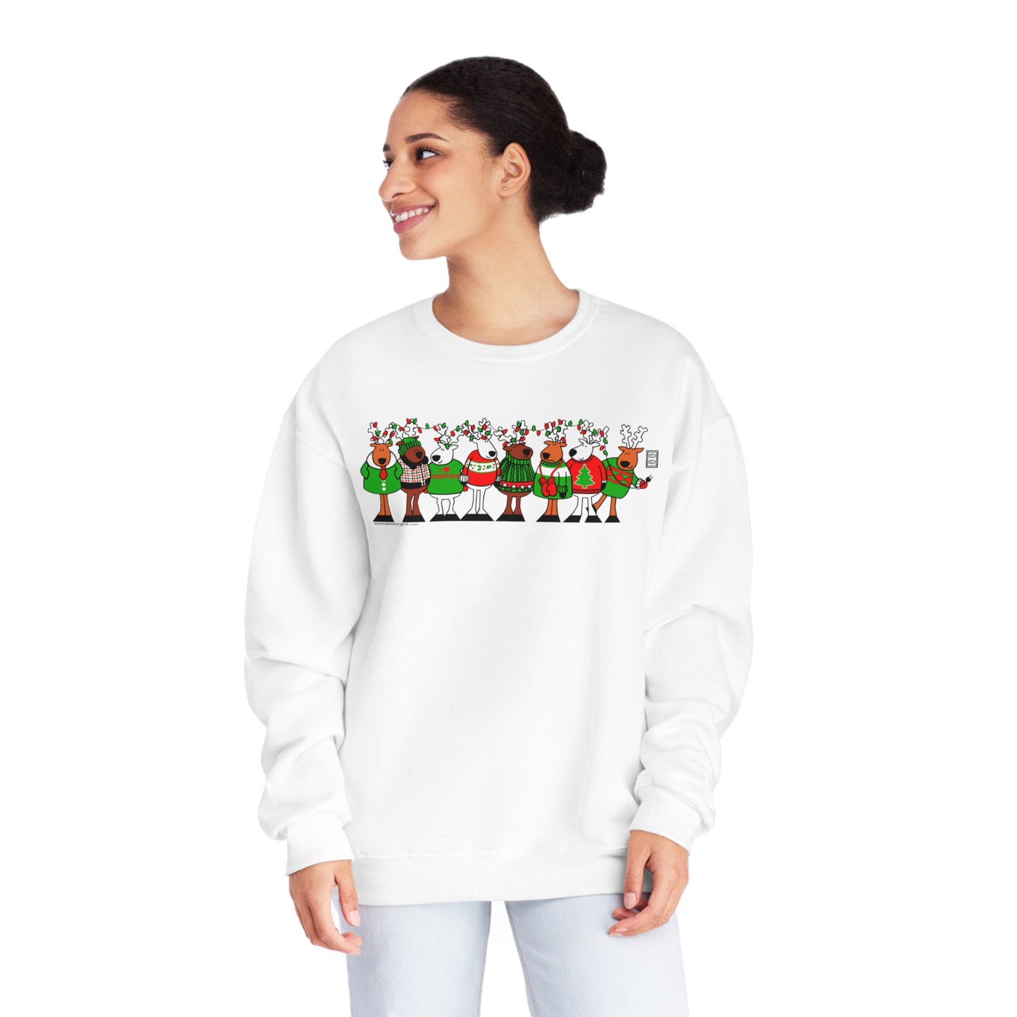 Reindeer Medley Sweatshirt White Snow